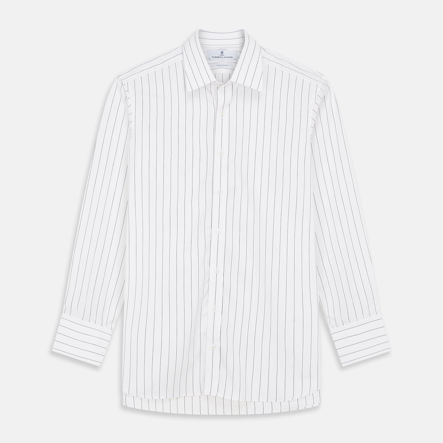 View 1 of product Black Fine Stripe Cotton Regular Fit Mayfair Shirt