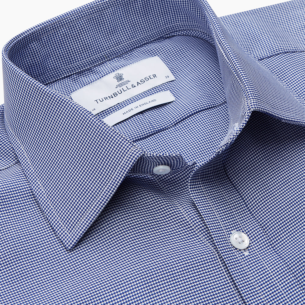 Navy Pattern Cotton Voile Regular Fit Mayfair Shirt