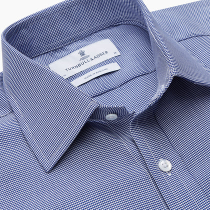 Navy Pattern Cotton Voile Regular Fit Mayfair Shirt Image 2