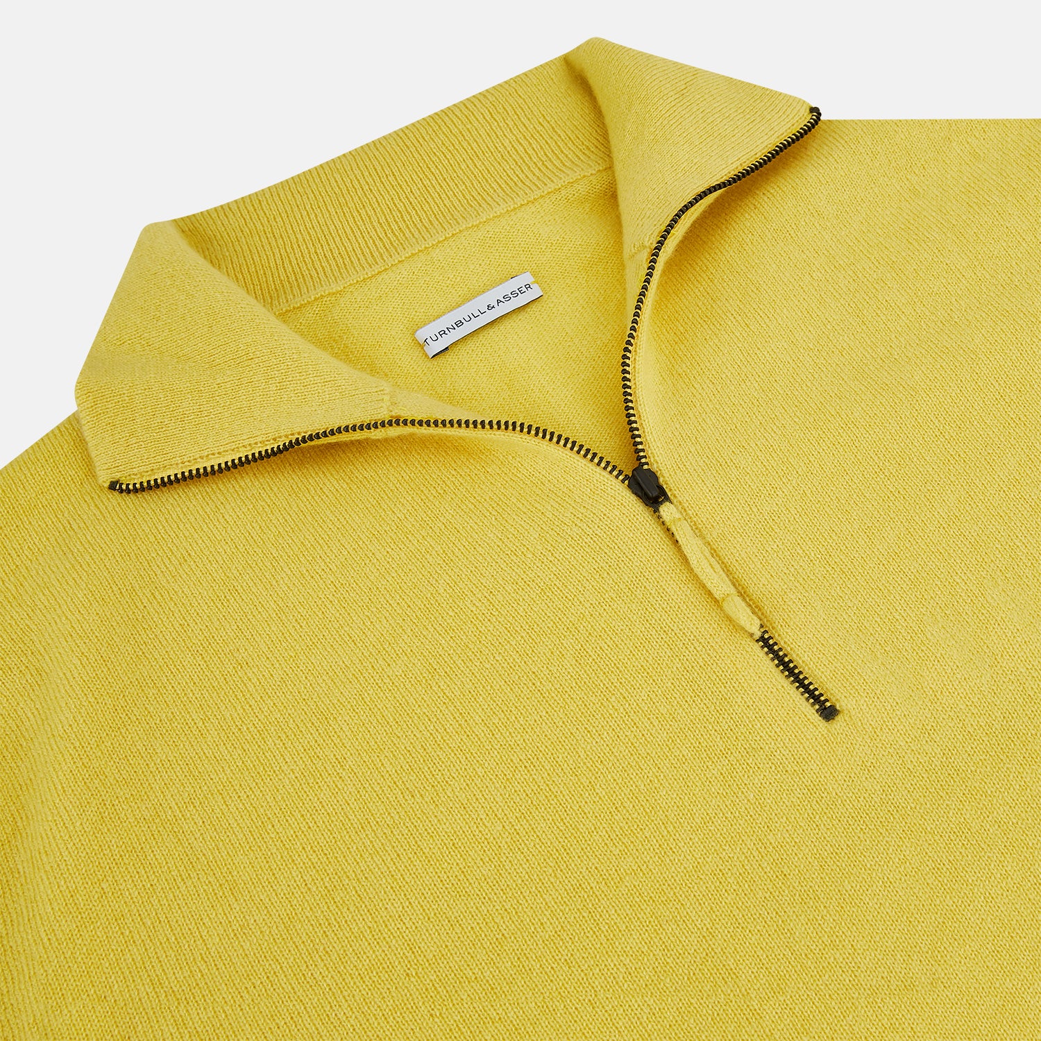 View 2 of product Canary Yellow Half-Zip Cashmere Jumper