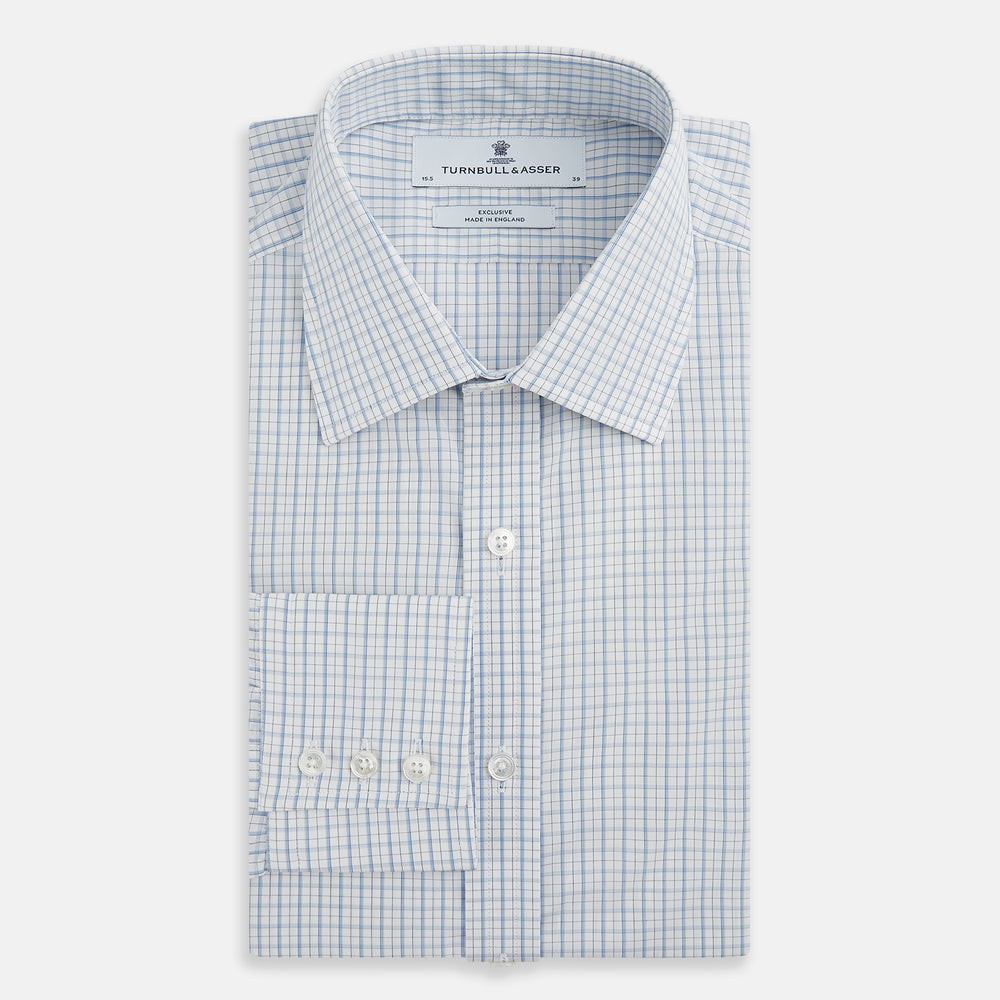 Sky Blue Combination Graph Check Mayfair Shirt