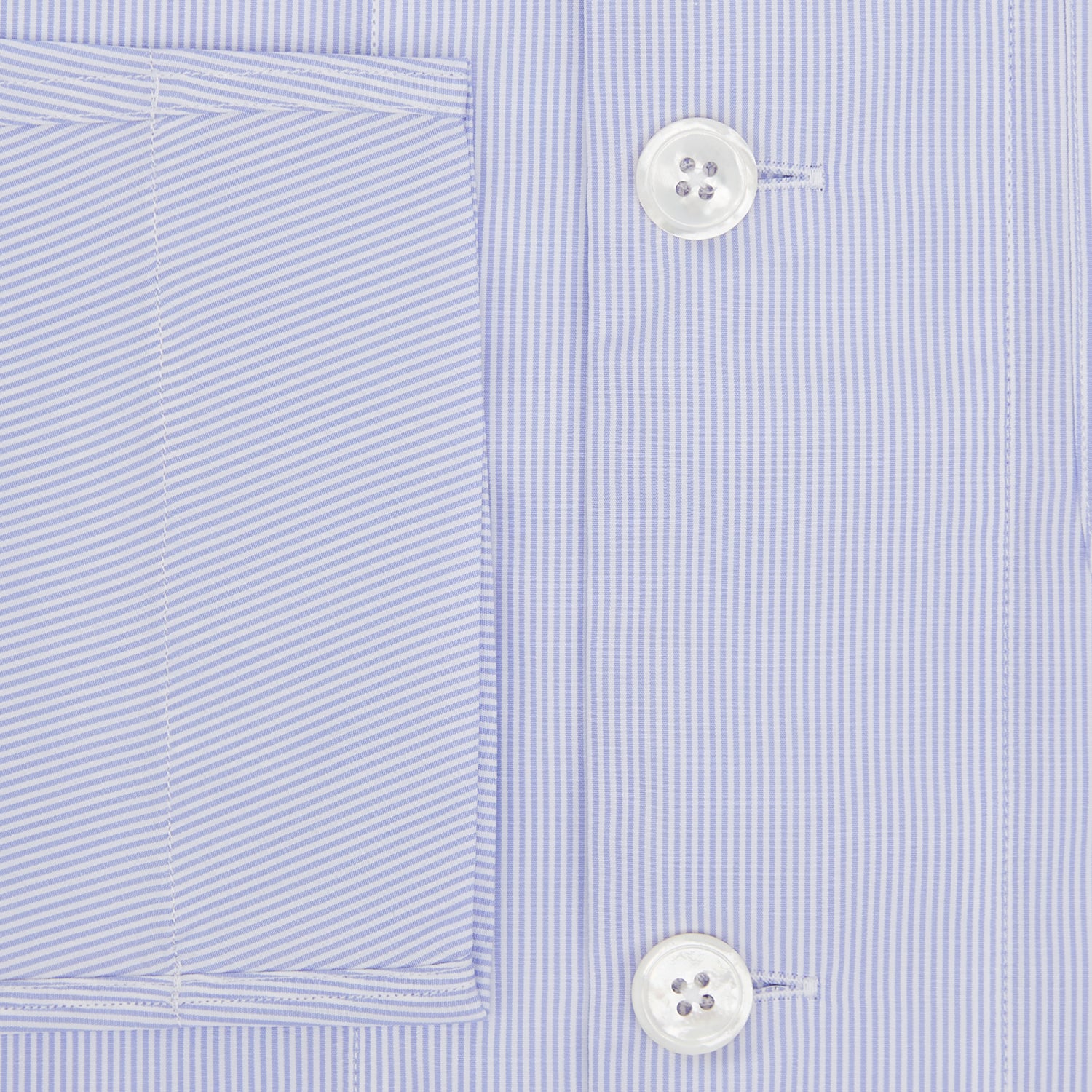 View 4 of product Pale Blue Hairline Stripe Pyjama Shirt