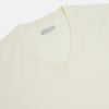 View 2 of product White Fine Merino V-Neck Jumper