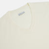 White Fine Merino V-Neck Jumper