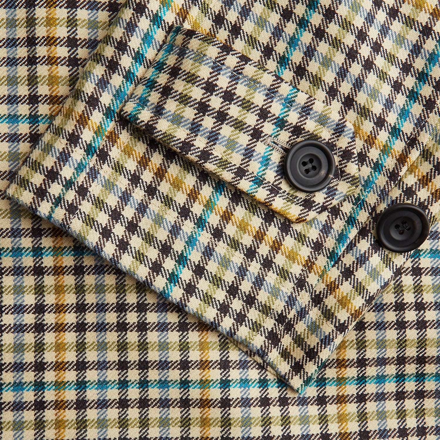 View 3 of product Green and Blue Multi Check Wool Elliot Coat