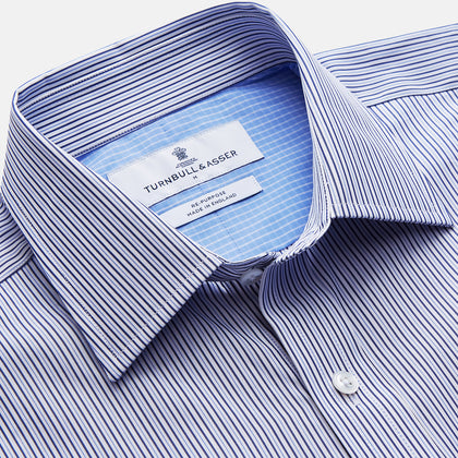 Blue Multi Stripe Cotton RE-PURPOSE Weekend Fit Finch Shirt Image 2