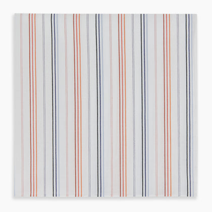 Hand Rolled Orange and Blue Multi Stripe Handkerchief Image 3