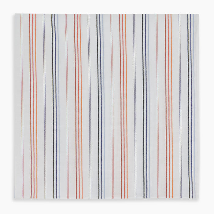 Hand Rolled Orange and Blue Multi Stripe Handkerchief Image 3