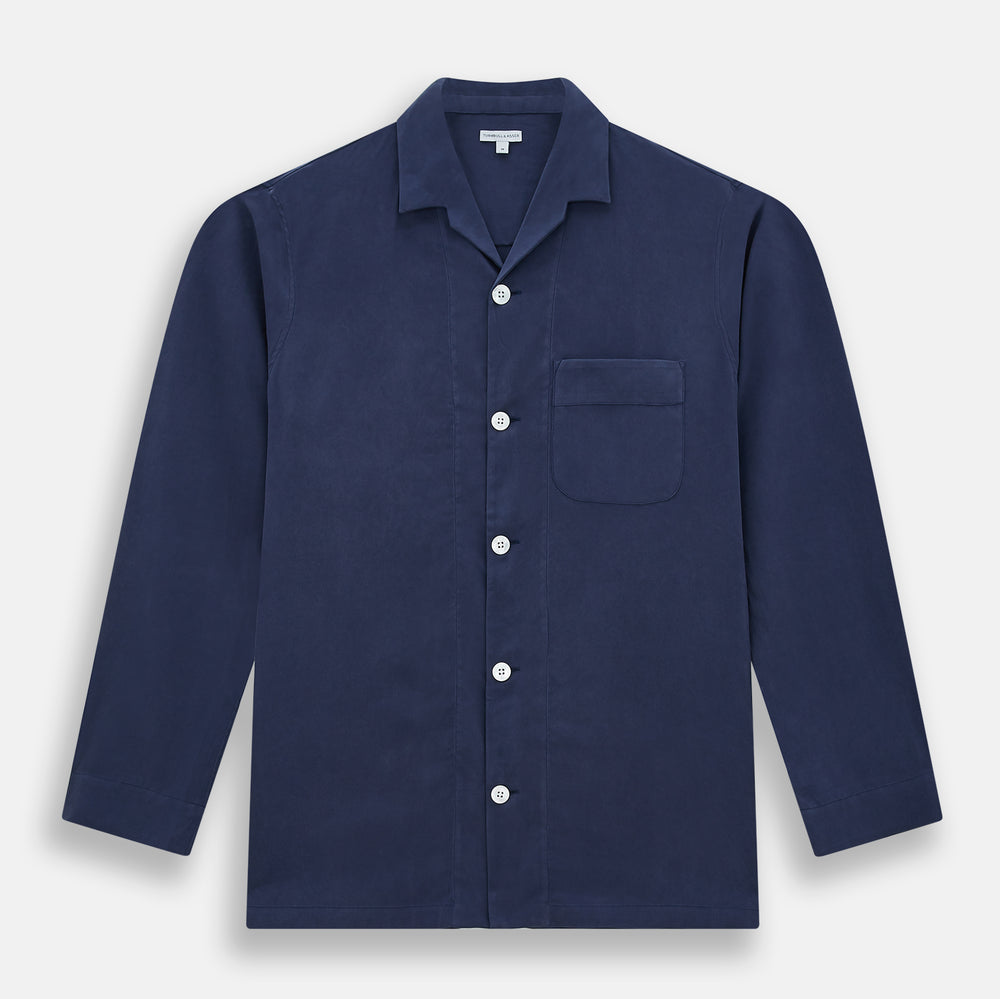 Navy Silk Pyjama Set