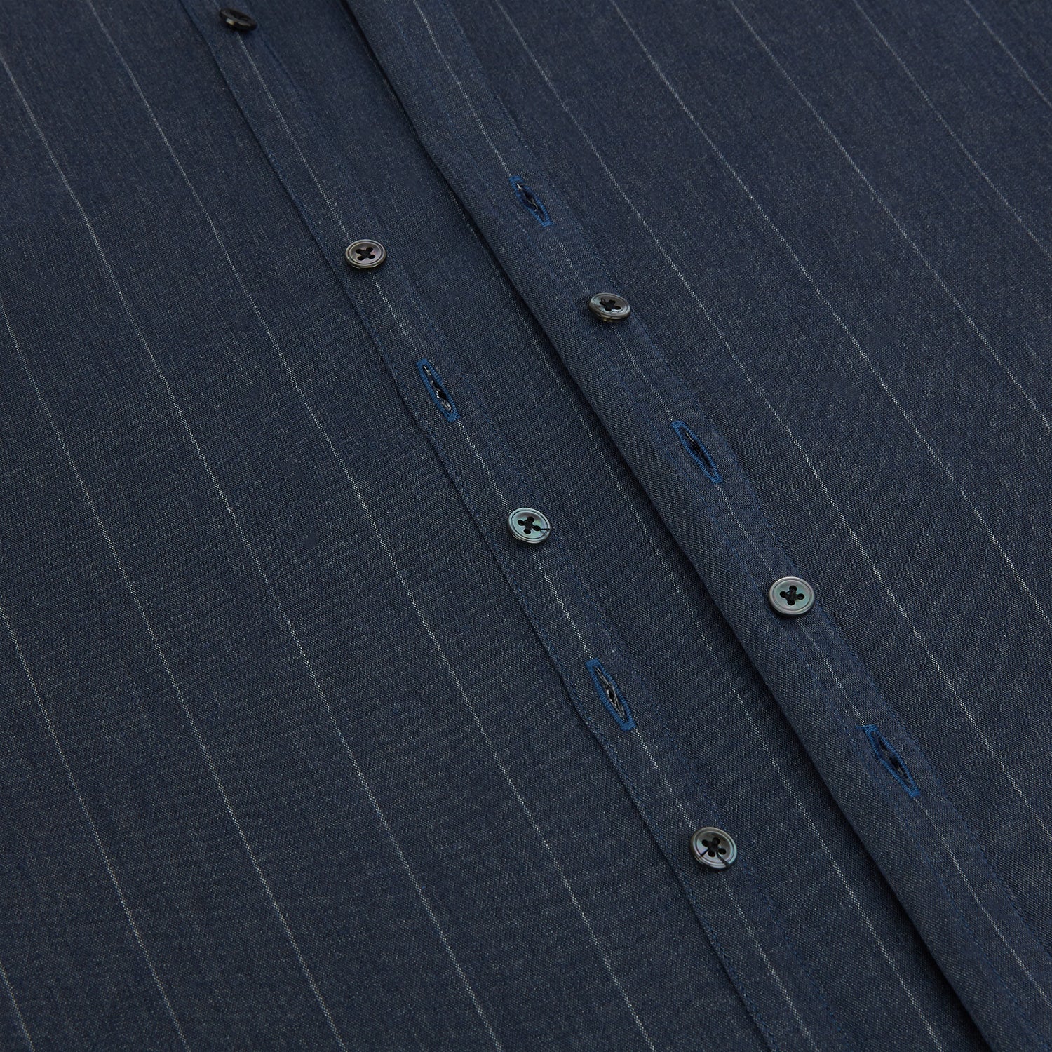 View 7 of product Navy Melange Wide Stripe Westminster Shirt
