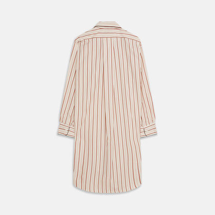 Burgundy Multi Striped Cotton Sussex Nightshirt Image 3
