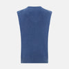 View 3 of product Blue V-Neck Sleeveless Cashmere Vest