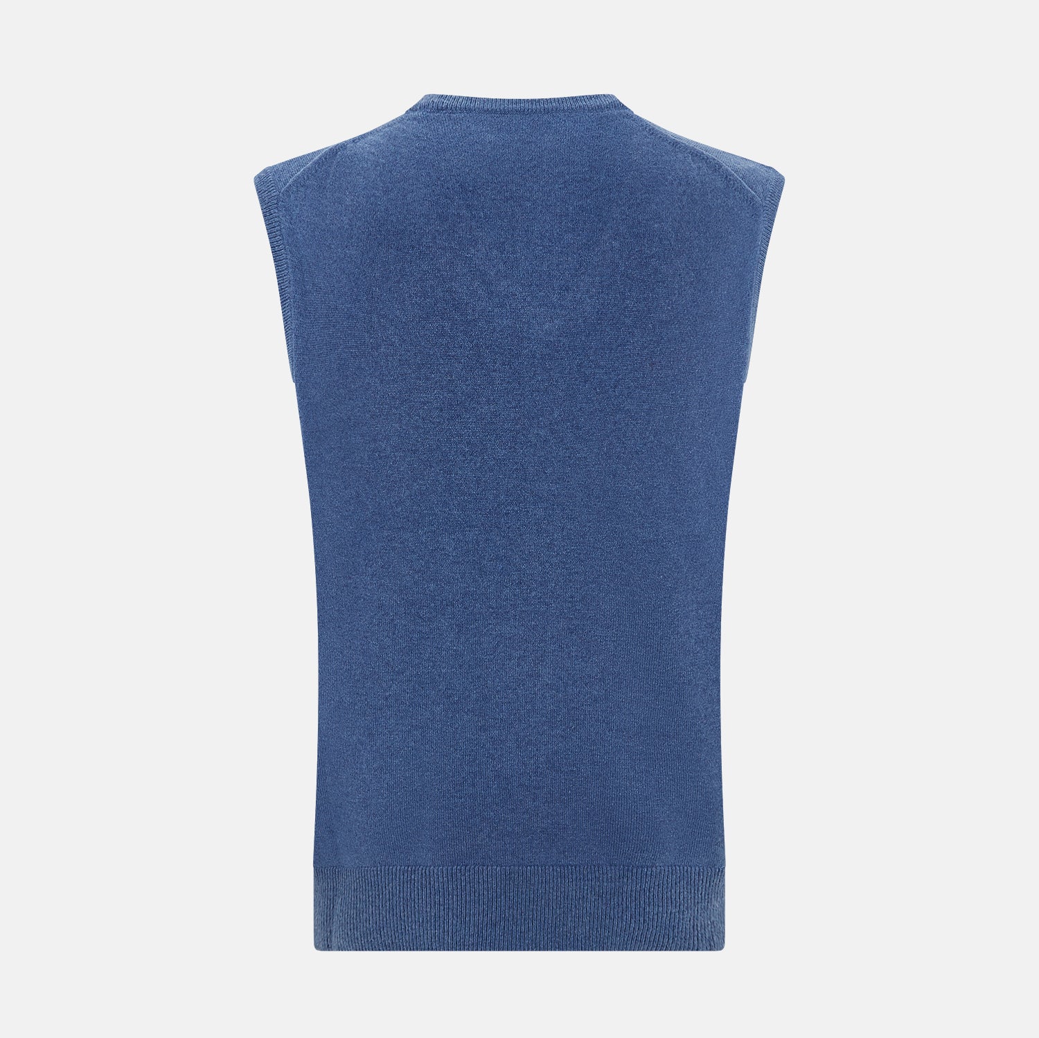 View 3 of product Blue V-Neck Sleeveless Cashmere Vest