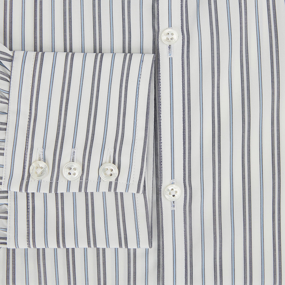 NAVY AND LIGHT BLUE MULTI TRACK STRIPE WESTMINSTER SHIRT