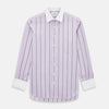 View 1 of product Lilac Track Stripe Shirt with Contrast T&A Collar and Cuffs