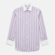 Lilac Track Stripe Shirt with Contrast T&A Collar and Cuffs