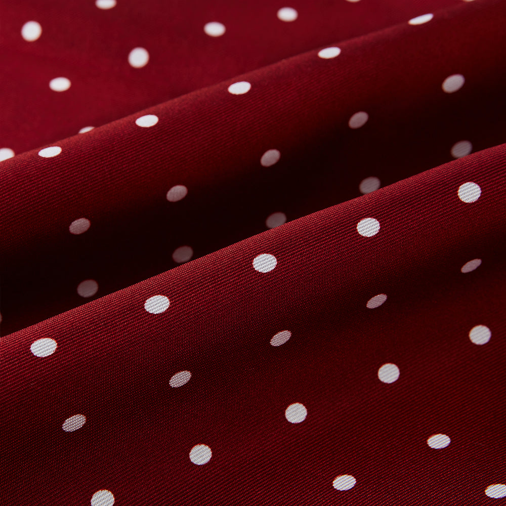 Burgundy and White Spotted Silk Scarf