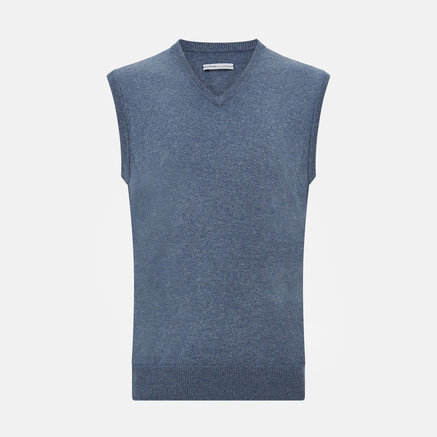 Image 1 of product Avio Blue Cashmere V-neck Vest