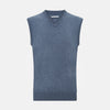 View 1 of product Avio Blue Cashmere V-neck Vest