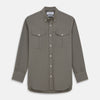 View 1 of product Dusty Sage Cotton Drill Weekend Fit Nevis Shirt