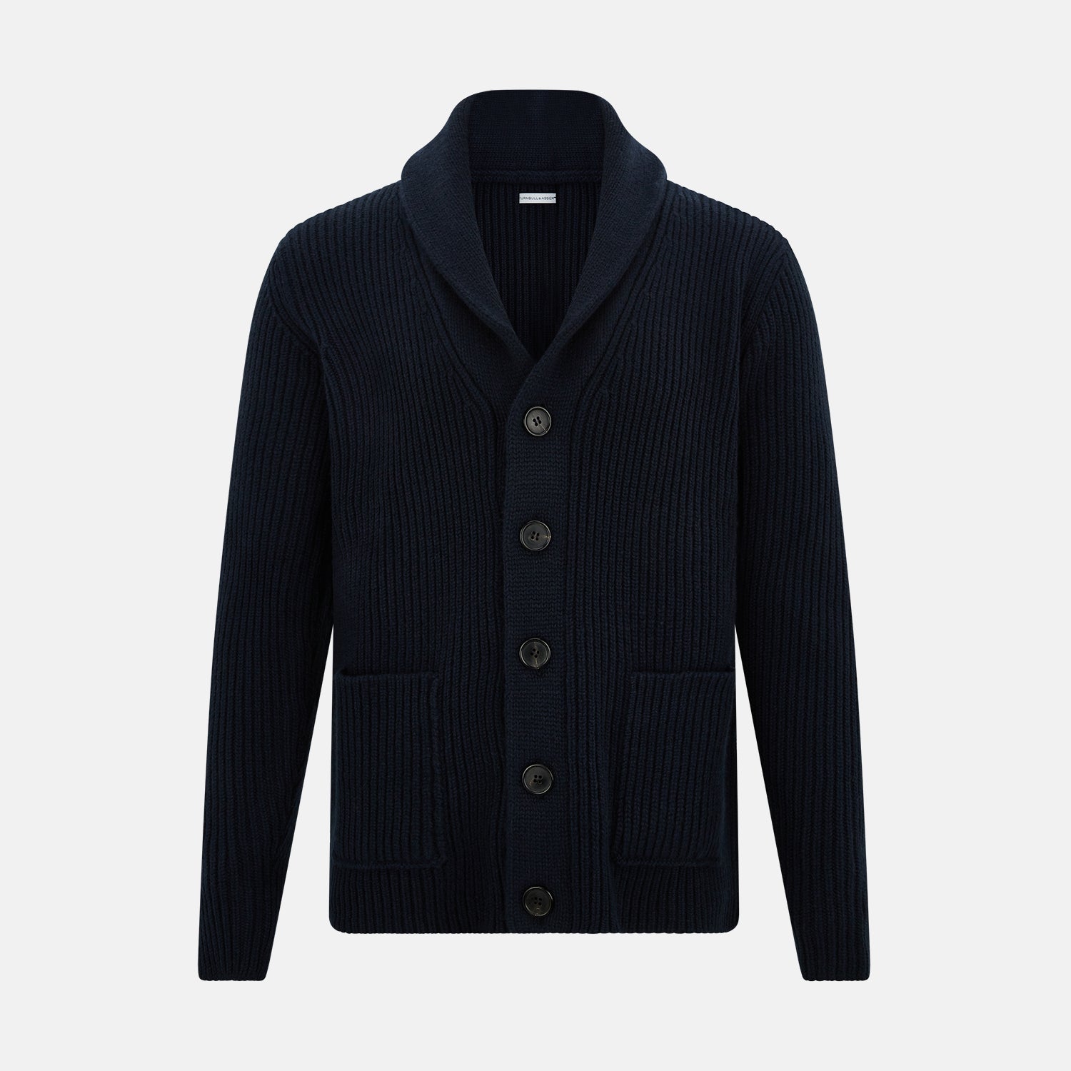 View 1 of product Midnight Blue Cashmere Shawl Collar Cardigan