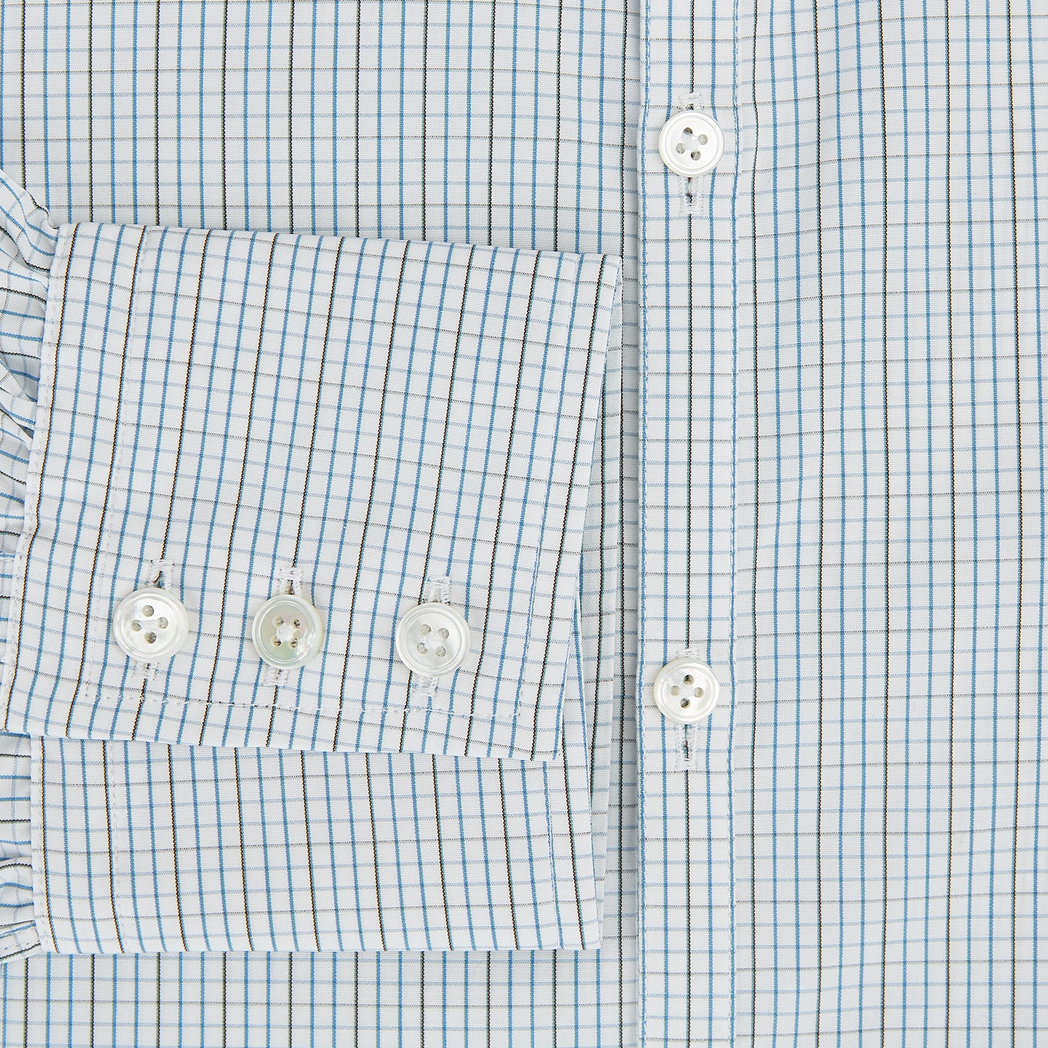 View 4 of product Pale Blue and Navy Grid Check Westminster Shirt