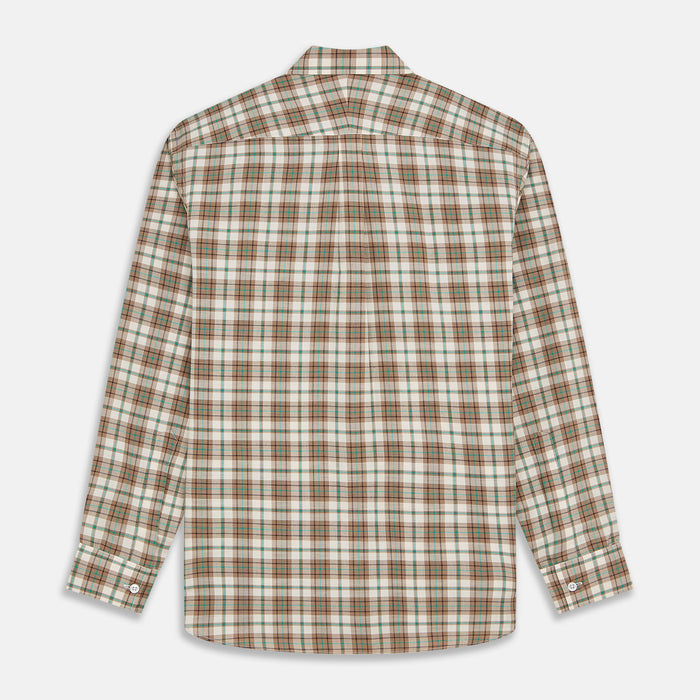 Green and Oatmeal Cotton Weekend Fit Langston Shirt Image 4