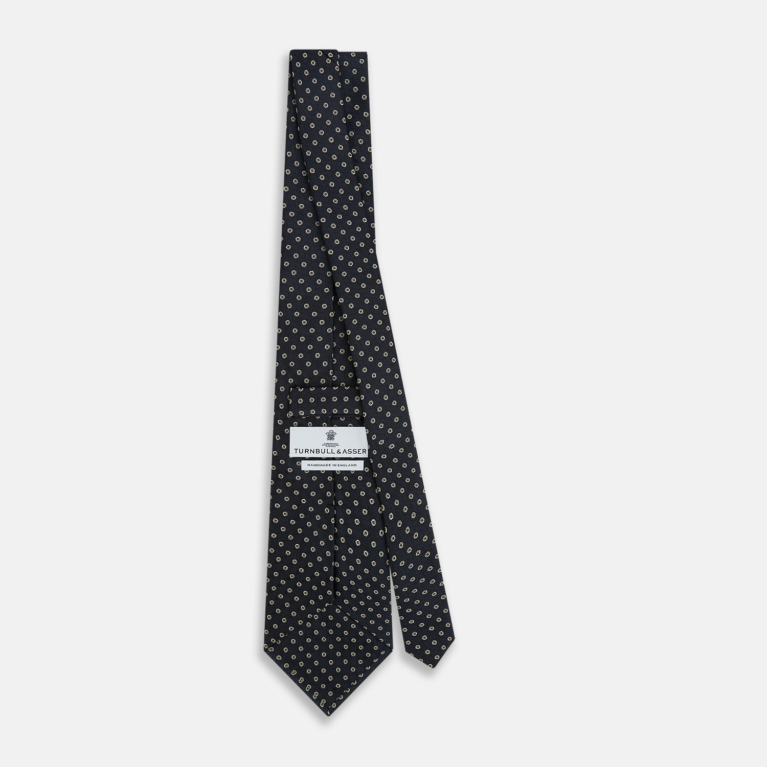 View 4 of product Navy and White Circle Silk Tie