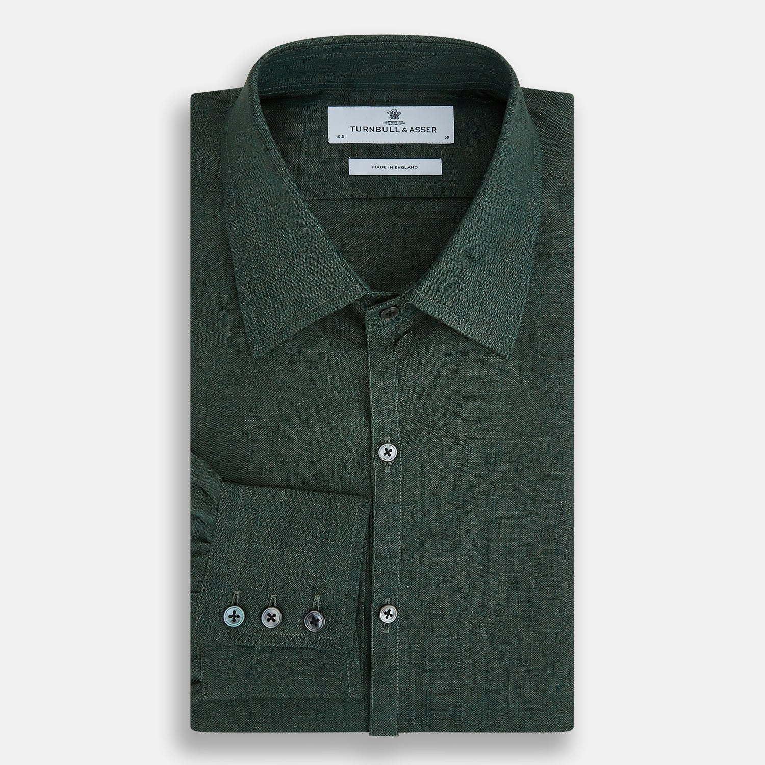 View 5 of product Forest Green Linen Westminster Shirt