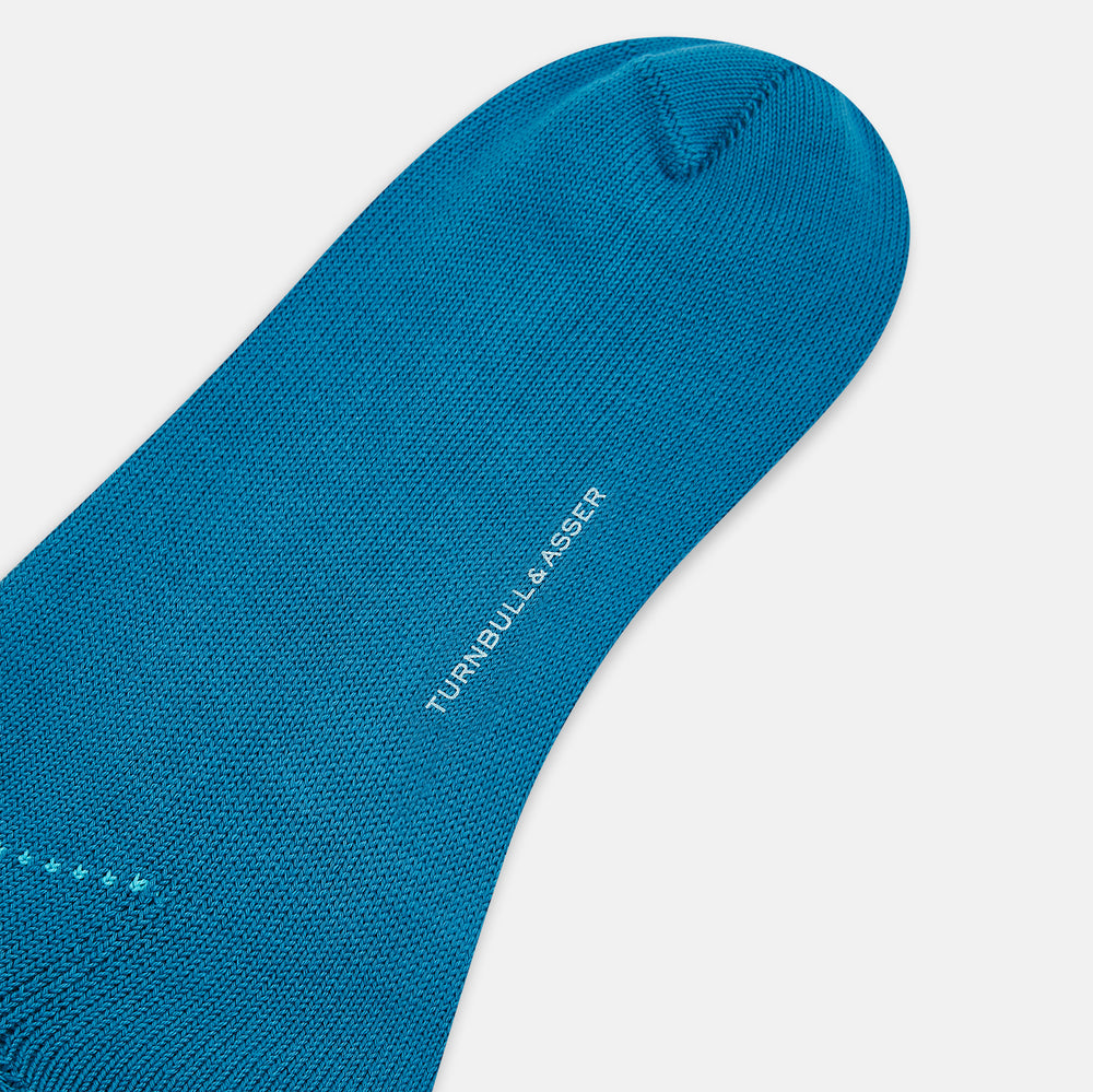 Azzurro Check Mid-Length Socks