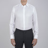 View 2 of product White Herringbone Superfine Cotton Shirt with T&A Collar and Double Cuffs