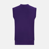 View 3 of product Purple Fine Merino V-Neck Sleeveless Cardigan