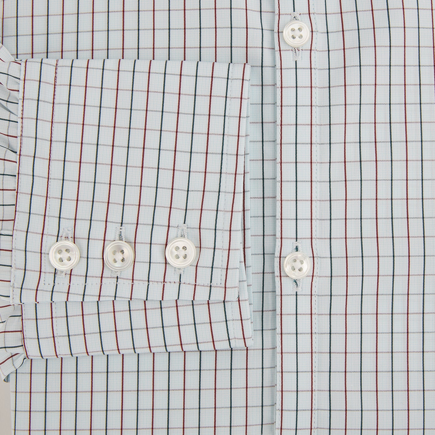 View 4 of product Forest Melange and Red Overlay Grid Check Westminster Shirt