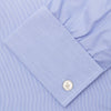 View 6 of product Blue Hairline Stripe Shirt with T&A Collar and 3-Button Cuffs