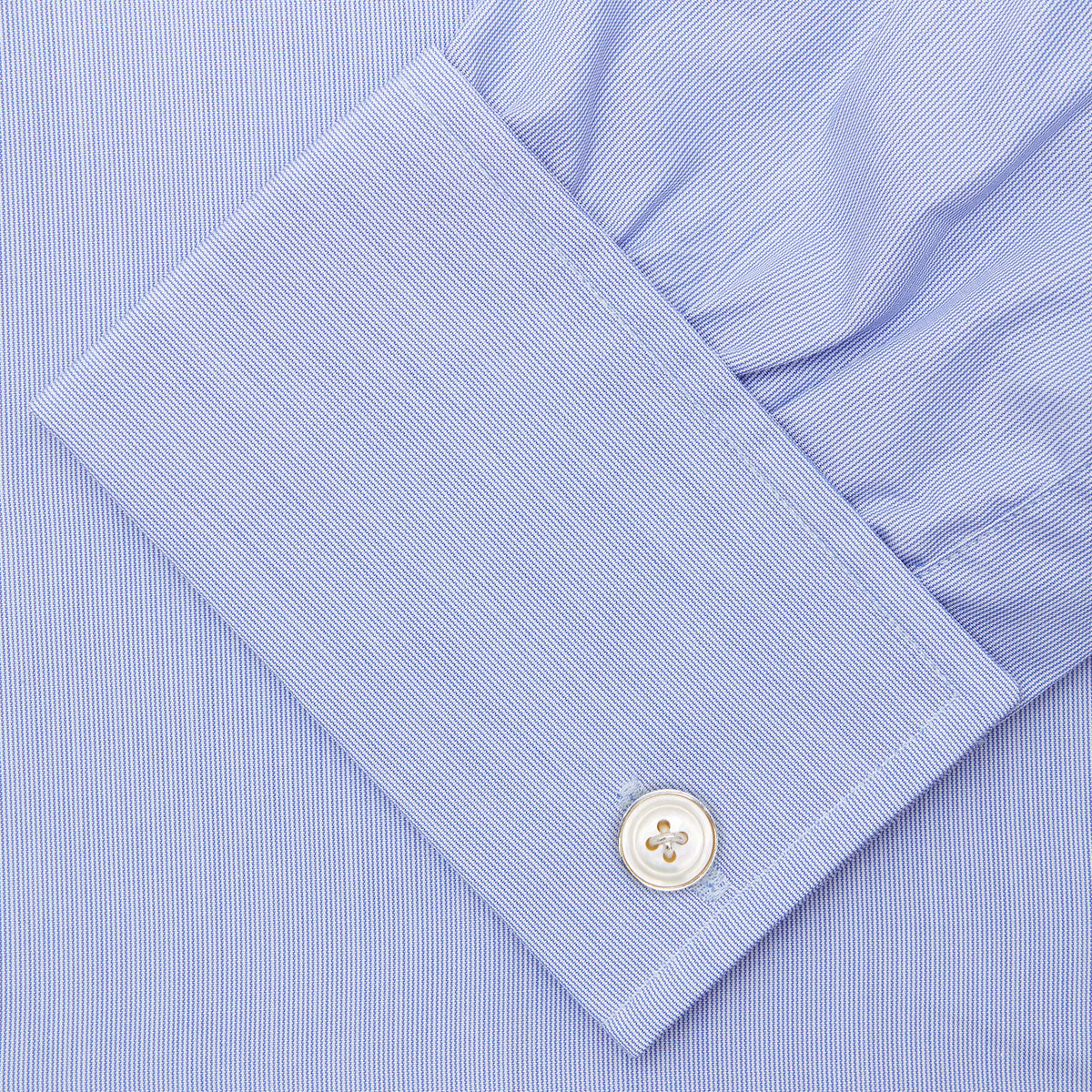 View 6 of product Blue Hairline Stripe Shirt with T&A Collar and 3-Button Cuffs