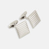 View 1 of product Silver Striped Square Cufflinks