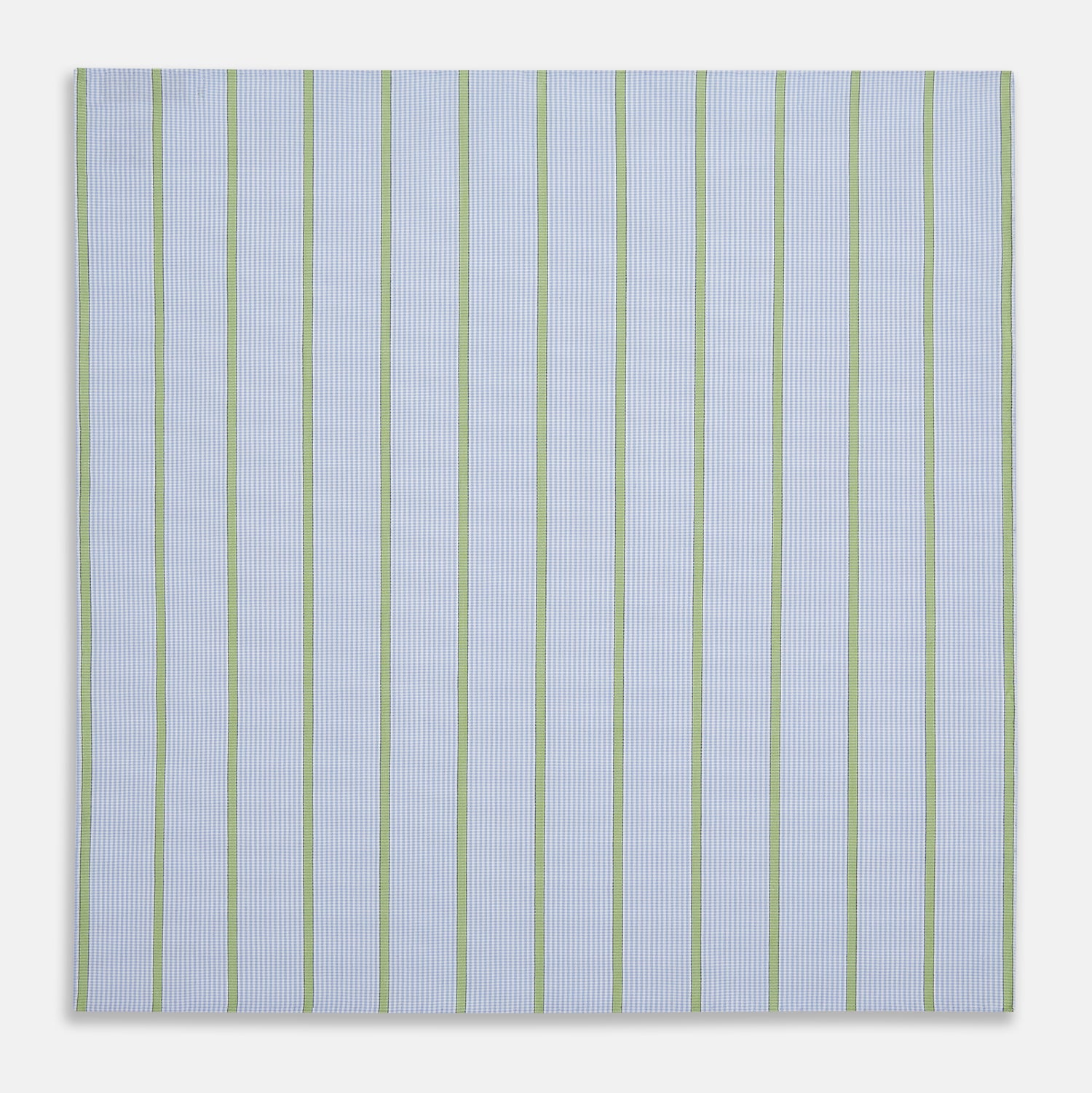 View 6 of product Hand Rolled Light Green Track Stripe Handkerchief
