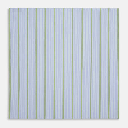 Hand Rolled Light Green Track Stripe Handkerchief Image 5