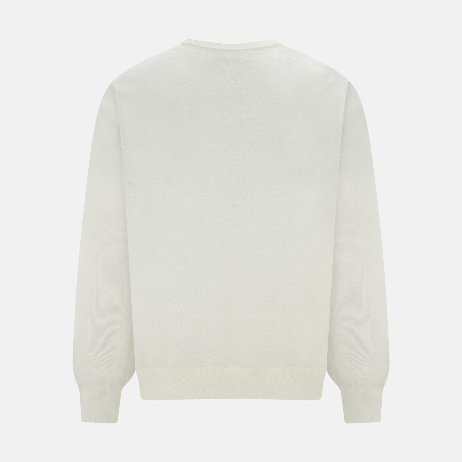 White Fine Merino V-Neck Jumper