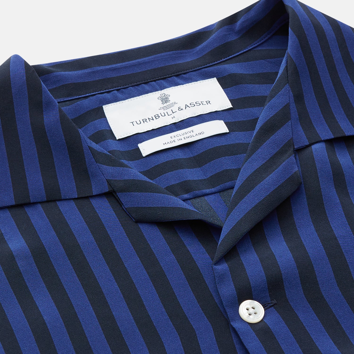View 3 of product Navy and Blue Multi Stripe Silk Holiday Fit Winnington Shirt