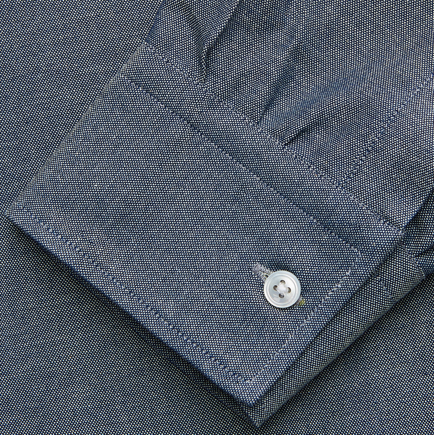 Blue Weekend Fit Oxford Finch Shirt With Derby Collar And Chest Pocket