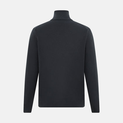 Smoke Grey Half-Zip Cashmere Jumper Image 2