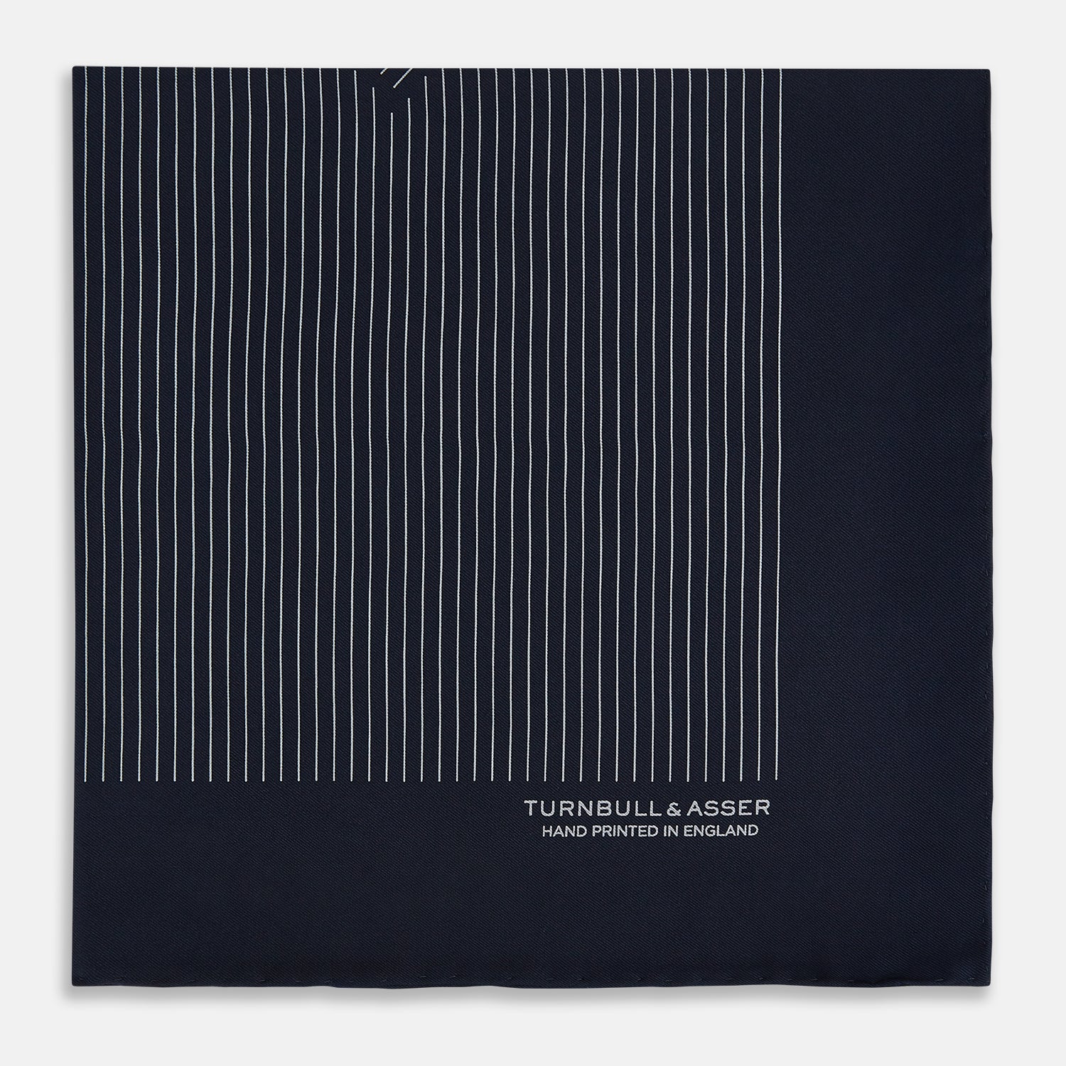 View 3 of product Navy and Grey Stripe Silk Pocket Square