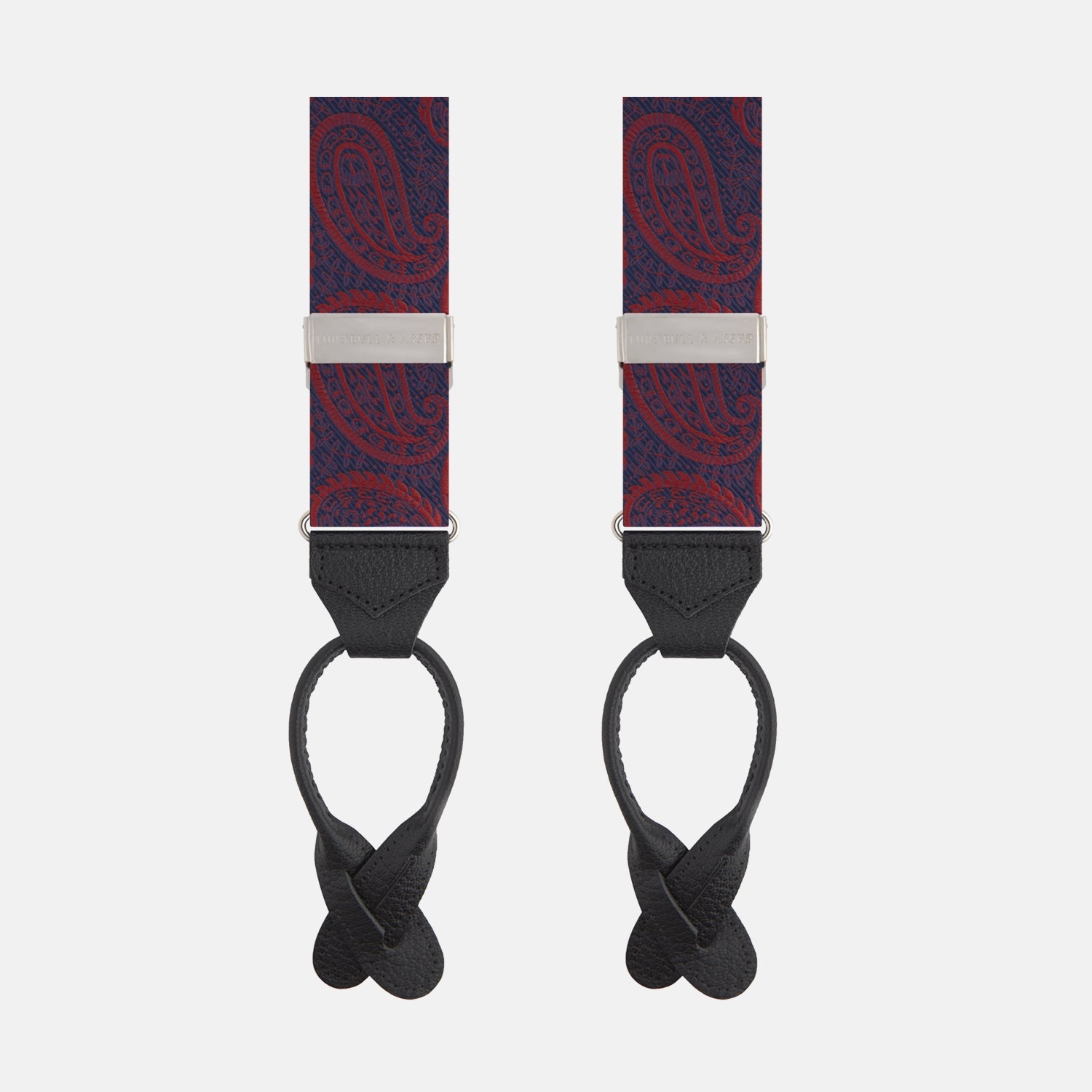 View 1 of product Red Jacquard Silk Paisley Braces