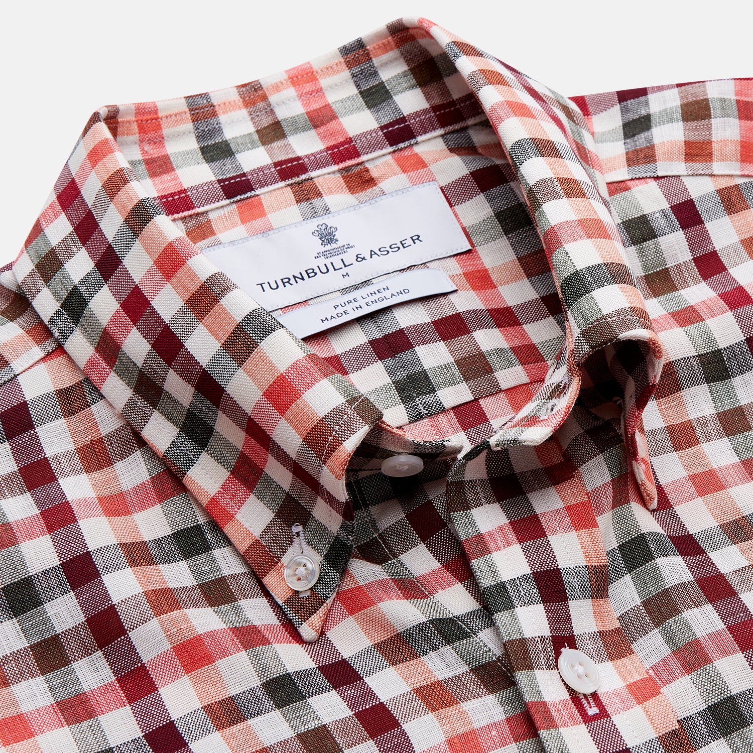 View 2 of product Red and Green Check Linen Blend Weekend Fit Hayne Shirt