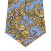 View 4 of product <div>Light Blue and Yellow Large Paisley Silk Tie</div>