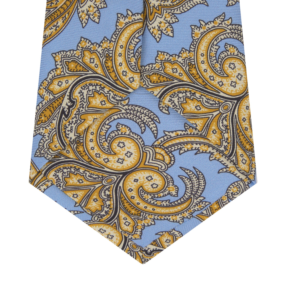 <div>Light Blue and Yellow Large Paisley Silk Tie</div>