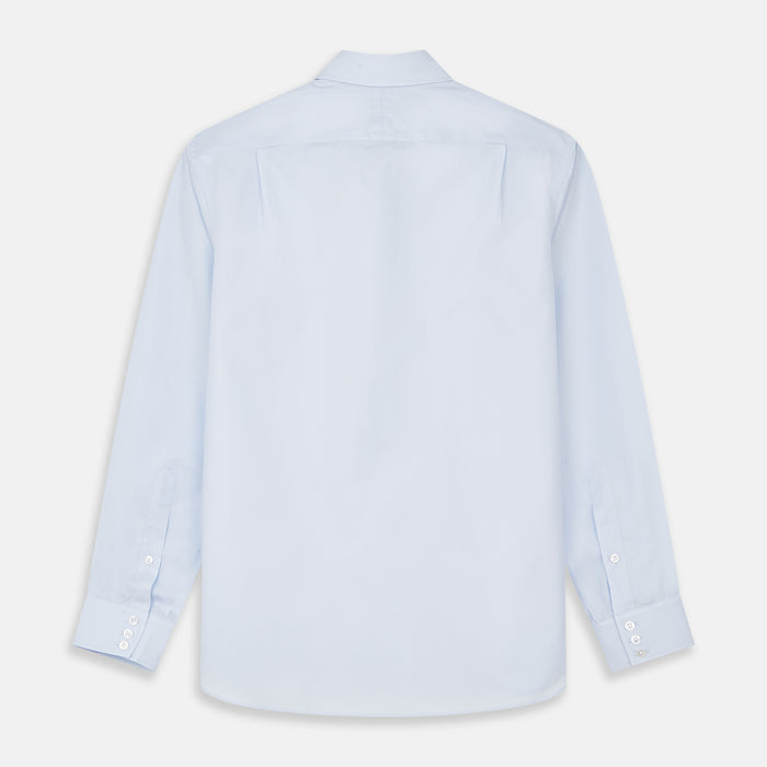 Tailored Fit Light Blue Cotton Shirt with Kent Collar and 3-Button Cuffs Image 4