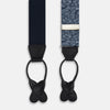 View 2 of product Dark Navy Paisley Adjustable Silk and Navy Leather Braces
