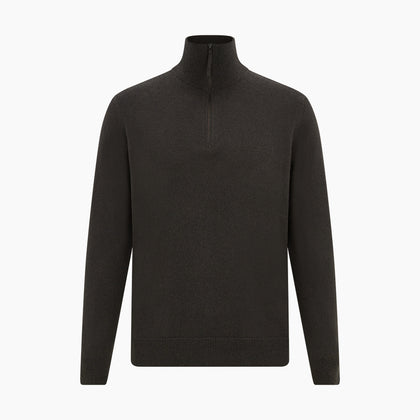 Brown Half-Zip Cashmere Jumper Image 4